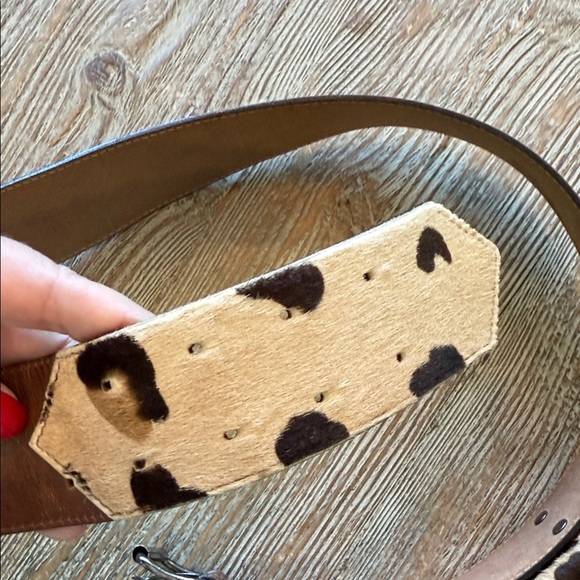 Matisse Italy Leopard Fur Leather Belt with Animal Print and Pouch - Picture 10 of 16